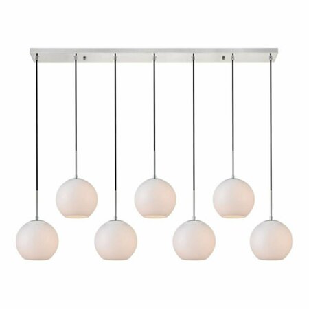 CLING Baxter 7 Lights Pendant Ceiling Light with Frosted White Glass Chrome CL2954165